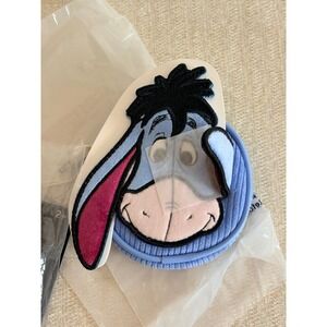 Loungefly Disney Winnie the Pooh Eeyore Corduroy Micro Coin Purse Blue New